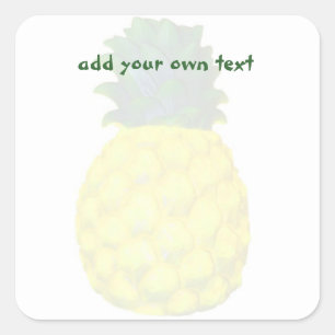 Ananas Quadratischer Aufkleber
