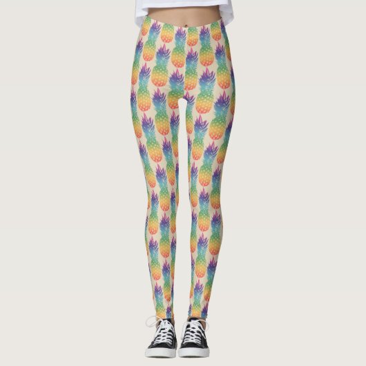 Ananas-Rainbow-Fruchtmuster-Leggings Leggings (Vorderseite)