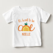 Ananas Rainbow, Sweet to be One, 1st Birthday Baby T-shirt (Vorderseite)