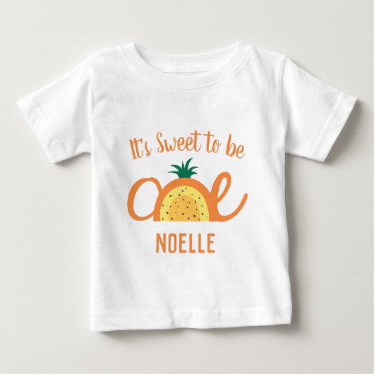 Ananas Rainbow, Sweet to be One, 1st Birthday Baby T-shirt (Vorderseite)