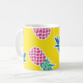 Ananas-Rausch: Heller Cartoon Vintag. Kaffeetasse (Vorderseite Links)