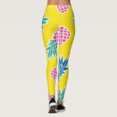 Ananas-Rausch: Heller Cartoon Vintag. Leggings (Rückseite)