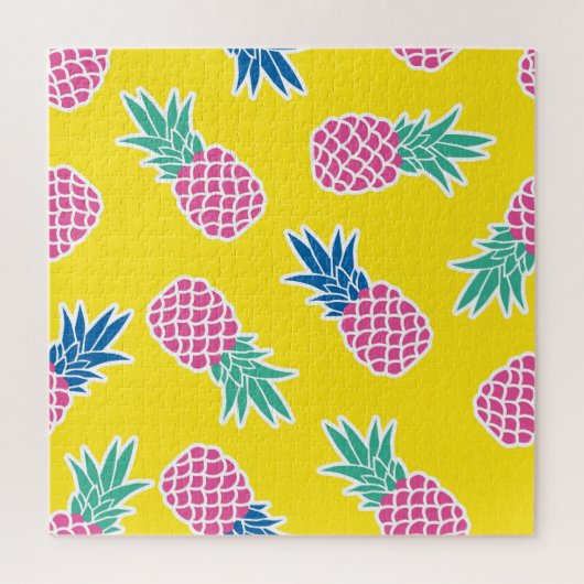 Ananas-Rausch: Heller Cartoon Vintag. Puzzle (Vertikal)