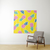 Ananas-Rausch: Heller Cartoon Vintag. Wandteppich (Beispiel (Horizontal))