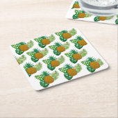 Ananas Rechteckiger Pappuntersetzer (angewinkelt)