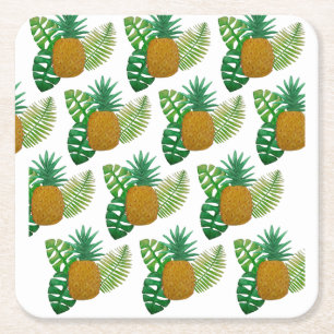 Ananas Rechteckiger Pappuntersetzer