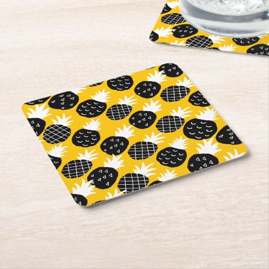 Ananas Rechteckiger Pappuntersetzer (angewinkelt)