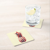 Ananas Rechteckiger Pappuntersetzer (Vor Ort)