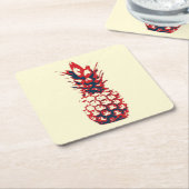 Ananas Rechteckiger Pappuntersetzer (angewinkelt)
