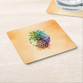 Ananas Rechteckiger Pappuntersetzer (angewinkelt)