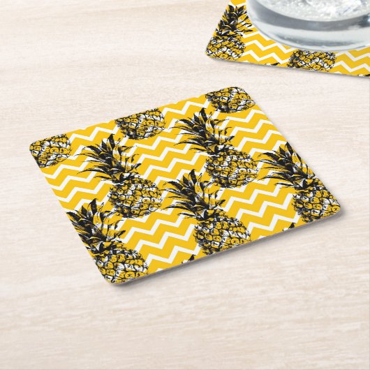 Ananas Rechteckiger Pappuntersetzer (angewinkelt)