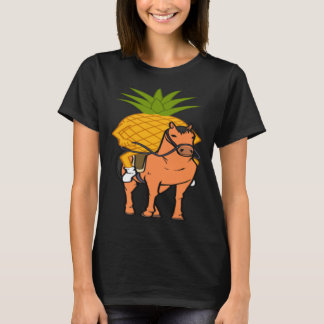 Ananas reitet auf Pferd Ironisches Pferdereiten Ob T-Shirt