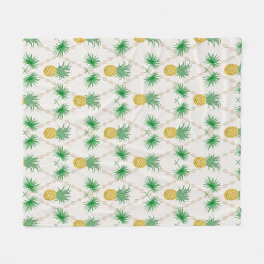 Ananas, Retro Fleecedecke (Vorderseite (Horizontal))