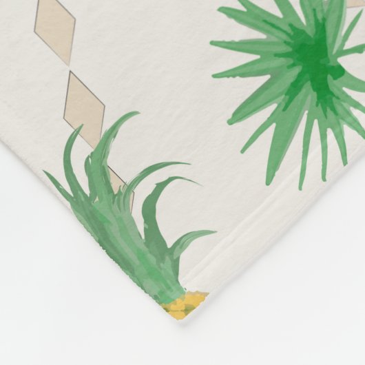 Ananas, Retro Fleecedecke (Ecke)