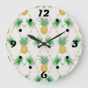 Ananas, Retro Große Wanduhr