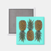 Ananas Retro Vegan und vegetarisch Vintag Obst Magnet (Vorderseite/Rückseite)