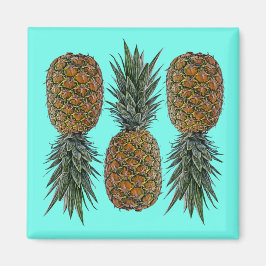 Ananas Retro Vegan und vegetarisch Vintag Obst Magnet
