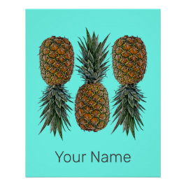 Ananas Retro Vegan und vegetarisch Vintag Obst Poster