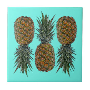 Ananas Retro Vegan und Vegetarisch Vintage Obst Fliese