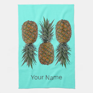 Ananas Retro Vegan und Vegetarisch Vintage Obst Geschirrtuch