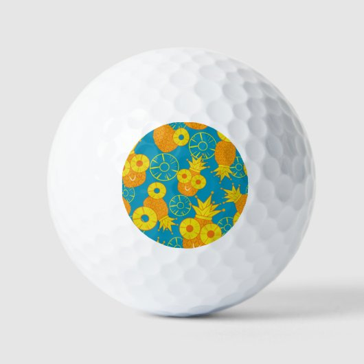 Ananas Rings: Doodle Cartoon Vintag. Golfball (Vorderseite)