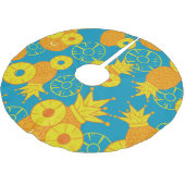 Ananas Rings: Doodle Cartoon Vintag. Polyester Weihnachtsbaumdecke (Schrägansicht)