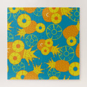 Ananas Rings: Doodle Cartoon Vintag. Puzzle (Horizontal)