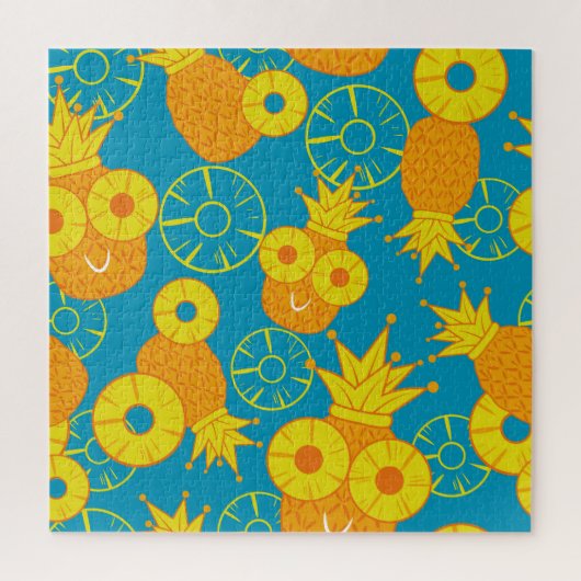 Ananas Rings: Doodle Cartoon Vintag. Puzzle (Vertikal)