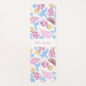 Ananas rosa blauer tropischer Mustername Yogamatte (Vorderseite)