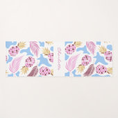 Ananas rosa blauer tropischer Mustername Yogamatte (Vorderseite (Horizontal))