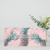 Ananas Rosa Marmor Swirl Chic Geschenkgutschein (Stehend Vorderseite)