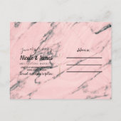 Ananas rosa Marmor Swirl Modern Save the Date Ankündigungspostkarte (Rückseite)