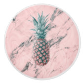 Ananas Rosa Marmor Swirl Moderne Girly Trendy Keramikknauf (Vorderseite)