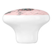 Ananas Rosa Marmor Swirl Moderne Girly Trendy Keramikknauf (Seitenansicht)