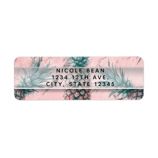 Ananas Rosa Marmor Swirl Modernes Party (Vorne)