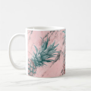 Ananas Rosa Marmor Swirl Modernes Party Chic Kaffeetasse
