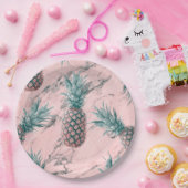 Ananas Rosa Marmor Swirl Modernes Party Pappteller (Party)