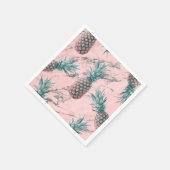 Ananas Rosa Marmor Swirl Modernes Party Serviette (Ecke)