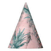 Ananas Rosa Marmor Swirl Modernes tropisches Party Partyhütchen (Links)