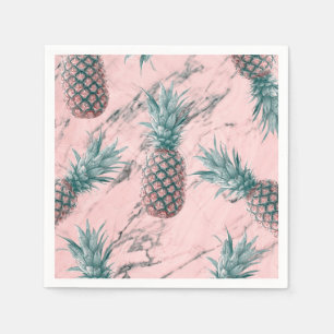 Ananas Rosa Marmor Wirbel Moderne Party Serviette
