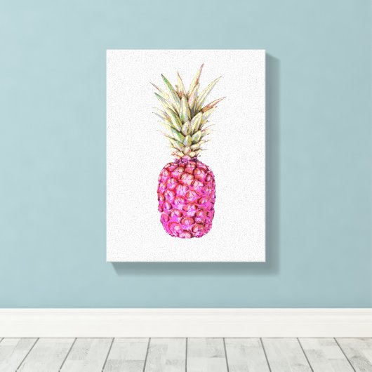 Ananas-Rosa Print Leinwanddruck (Insitu (Holzboden))
