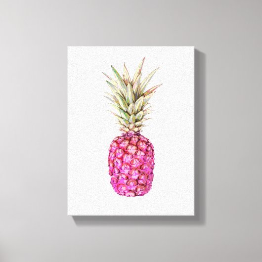 Ananas-Rosa Print Leinwanddruck (Vorderseite)