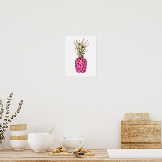 Ananas-Rosa Print Poster (Küche)