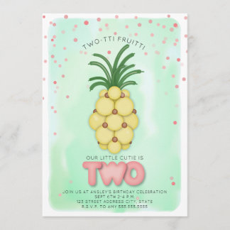 Ananas Rosa Twotti Fruitti Geburtstag Einladung