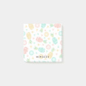 Ananas rosa u. gelber individueller Name Post-it Klebezettel (Vorderseite)