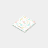 Ananas rosa u. gelber individueller Name Post-it Klebezettel (angewinkelt)