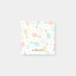 Ananas rosa u. gelber individueller Name Post-it Klebezettel