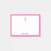 Ananas, rosa und weiß, mit Name Post-it Klebezettel (Vorderseite)
