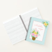 Ananas Rose Bouquet Pink Yellow Notizblock (Innenseite)