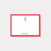 Ananas, rot und weiß, mit Namen Post-it Klebezettel (Vorderseite)